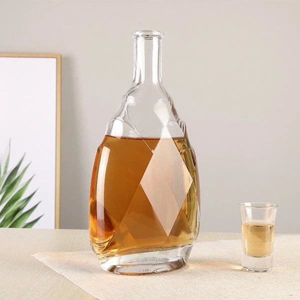Transparent Glass Wine Bottle