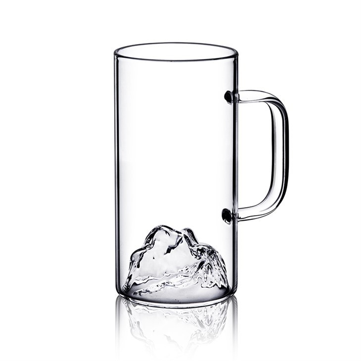 Borosilicate Glass Cup with Carved Base