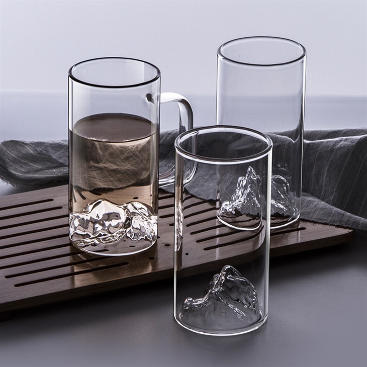 Borosilicate Glass Cup with Carved Base