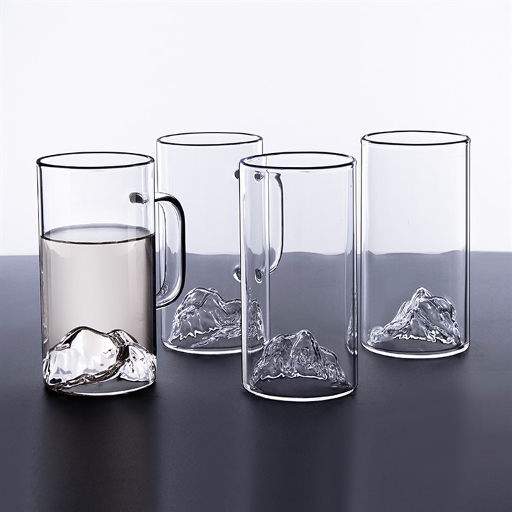 Borosilicate Glass Cup with Carved Base